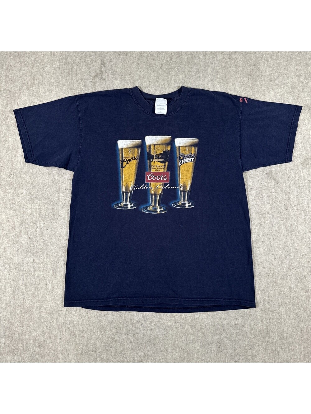 Vintage Coors T-Shirt XL? Golden Colorado Beer Graphic Bar Tee Navy Blue
